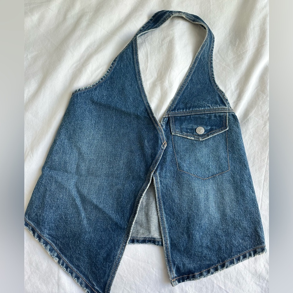 Denim halter top